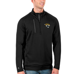 Jacksonville Jaguars Antigua Generation Quarter-Zip Pullover Jacket Black/Charcoal