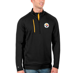 Pittsburgh Steelers Antigua Generation Quarter-Zip Pullover Jacket Black/Gold