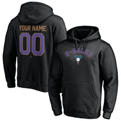 Arizona Diamondbacks Cooperstown Winning Streak Personalized Name & Number Pullover Hoodie - Black Hoodies