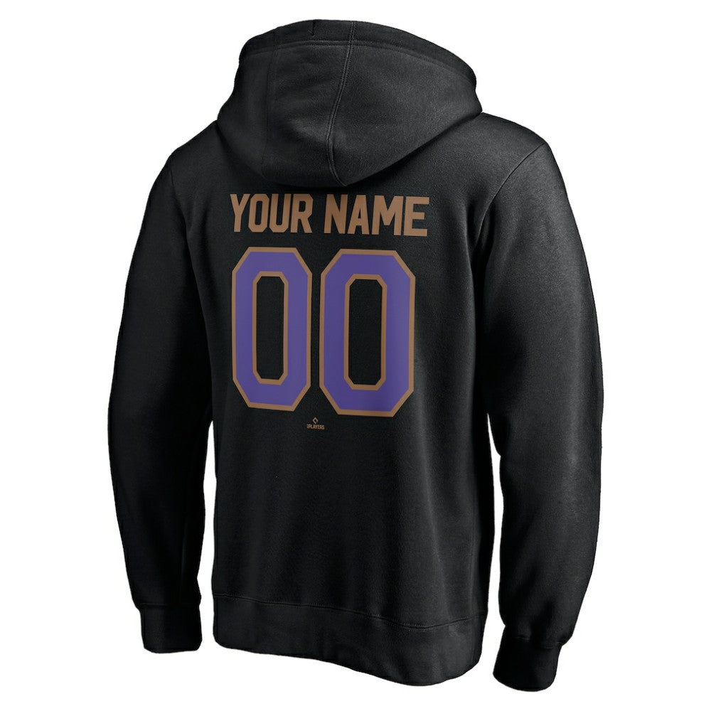 Arizona Diamondbacks Cooperstown Winning Streak Personalized Name & Number Pullover Hoodie - Black Hoodies