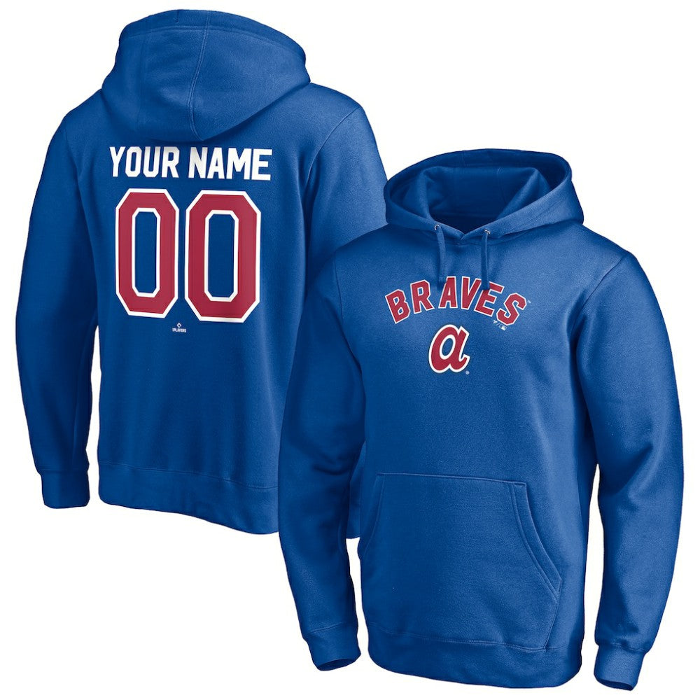 Atlanta Braves Cooperstown Winning Streak Personalized Name & Number Pullover Hoodie - Royal Hoodies