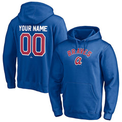 Atlanta Braves Cooperstown Winning Streak Personalized Name & Number Pullover Hoodie - Royal Hoodies