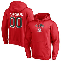 Cincinnati Reds Cooperstown Winning Streak Personalized Name & Number Pullover Hoodie - Red Hoodies