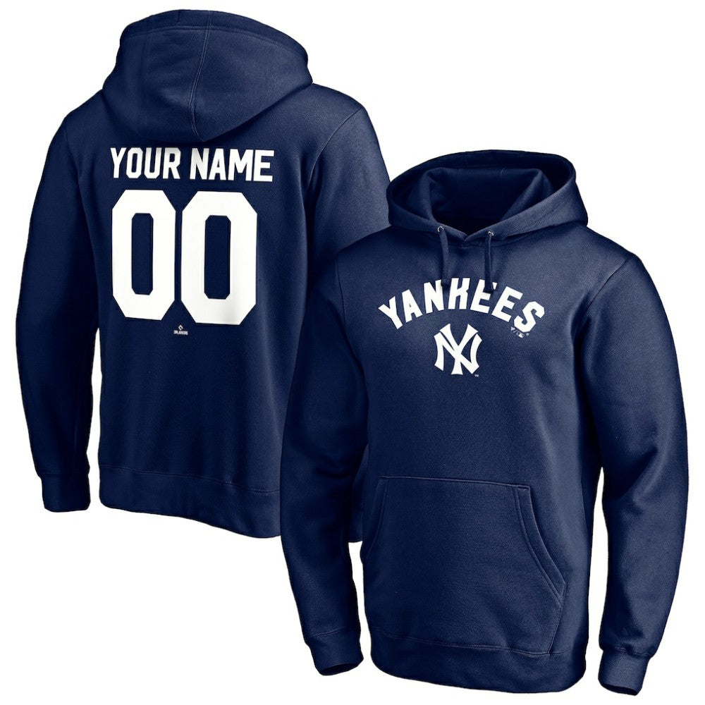 New York Yankees Cooperstown Winning Streak Personalized Name & Number Pullover Hoodie - Navy Hoodies