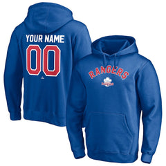 Texas Rangers Cooperstown Winning Streak Personalized Name & Number Pullover Hoodie - Royal Hoodies
