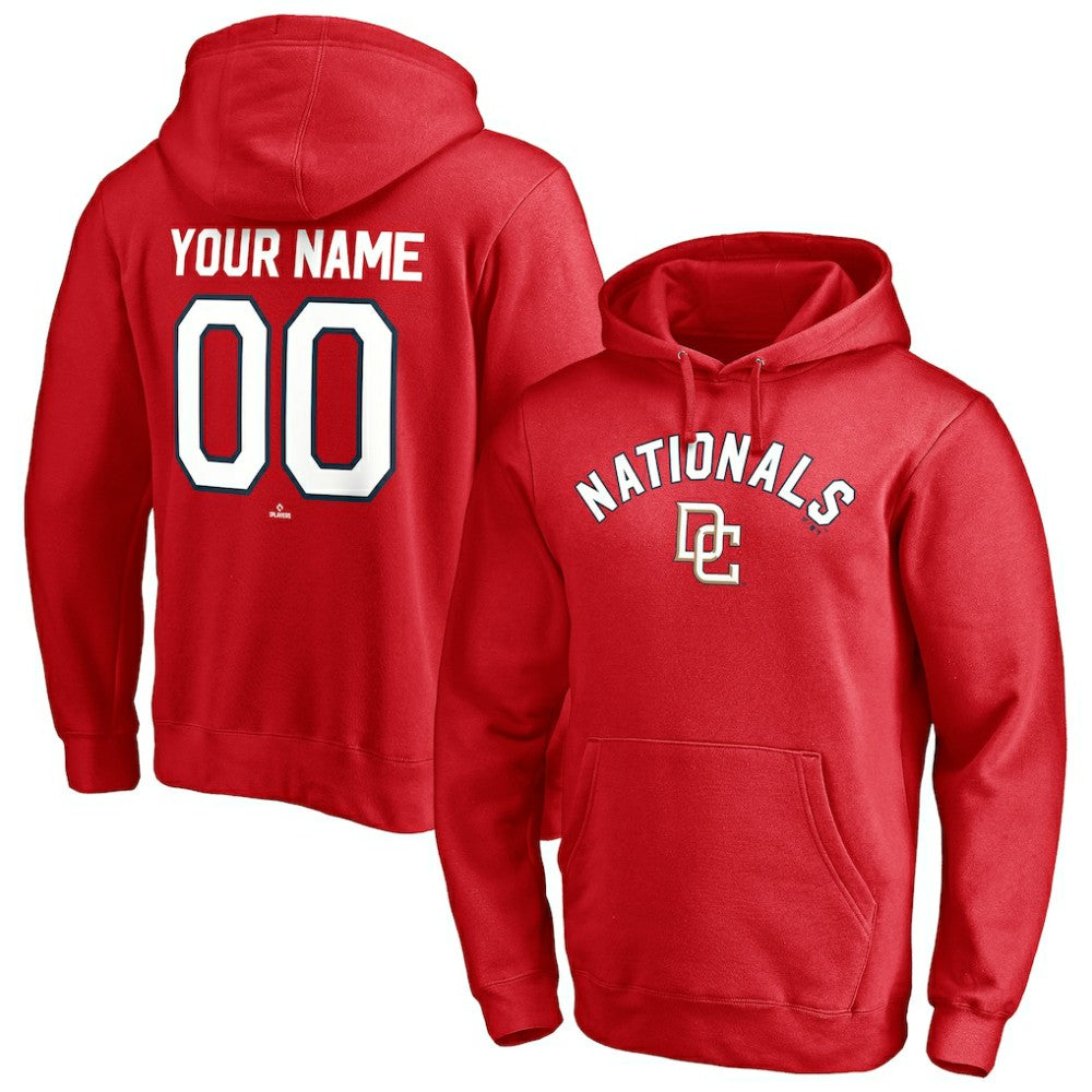 Washington Nationals Cooperstown Winning Streak Personalized Name & Number Pullover Hoodie - Red Hoodies