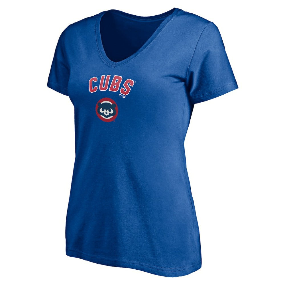 Chicago Cubs Women's Cooperstown Winning Streak Personalized Name & Number V-Neck T-Shirt - Royal T-shirts
