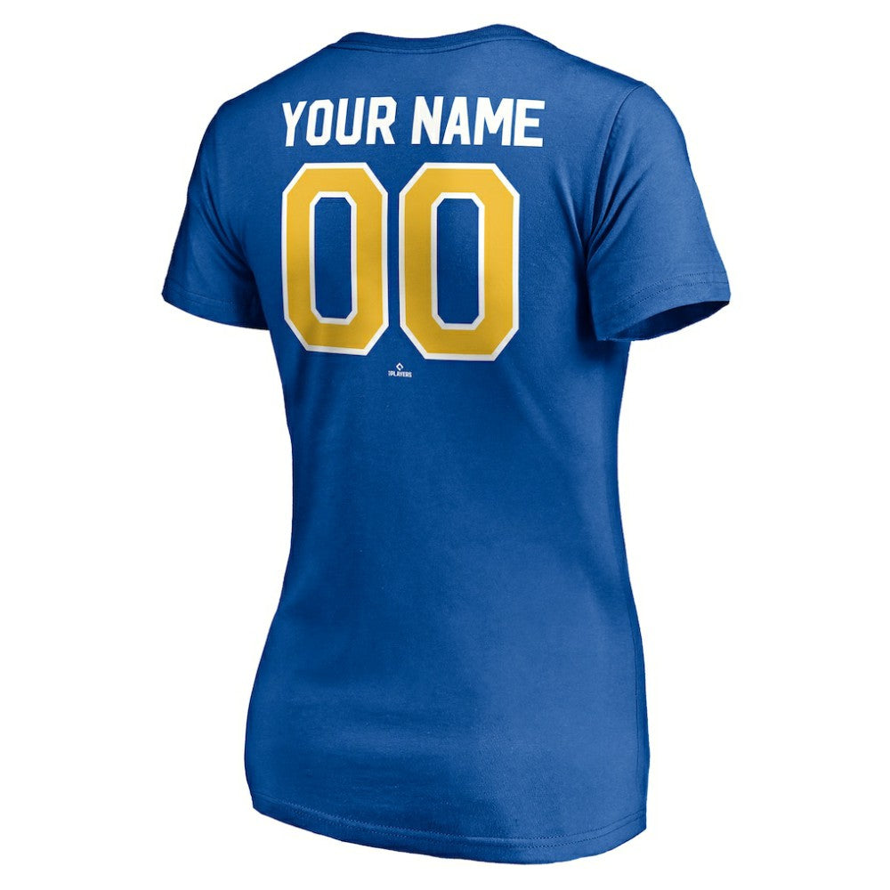 Seattle Mariners Women's Cooperstown Winning Streak Personalized Name & Number V-Neck T-Shirt - Royal T-shirts