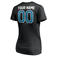 Tampa Bay Rays Women's Cooperstown Winning Streak Personalized Name & Number V-Neck T-Shirt - Black T-shirts