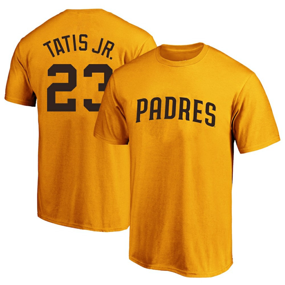 Fernando Tatis Jr. San Diego Padres Fanatics Big & Tall Name & Number T-Shirt - Gold T-shirts