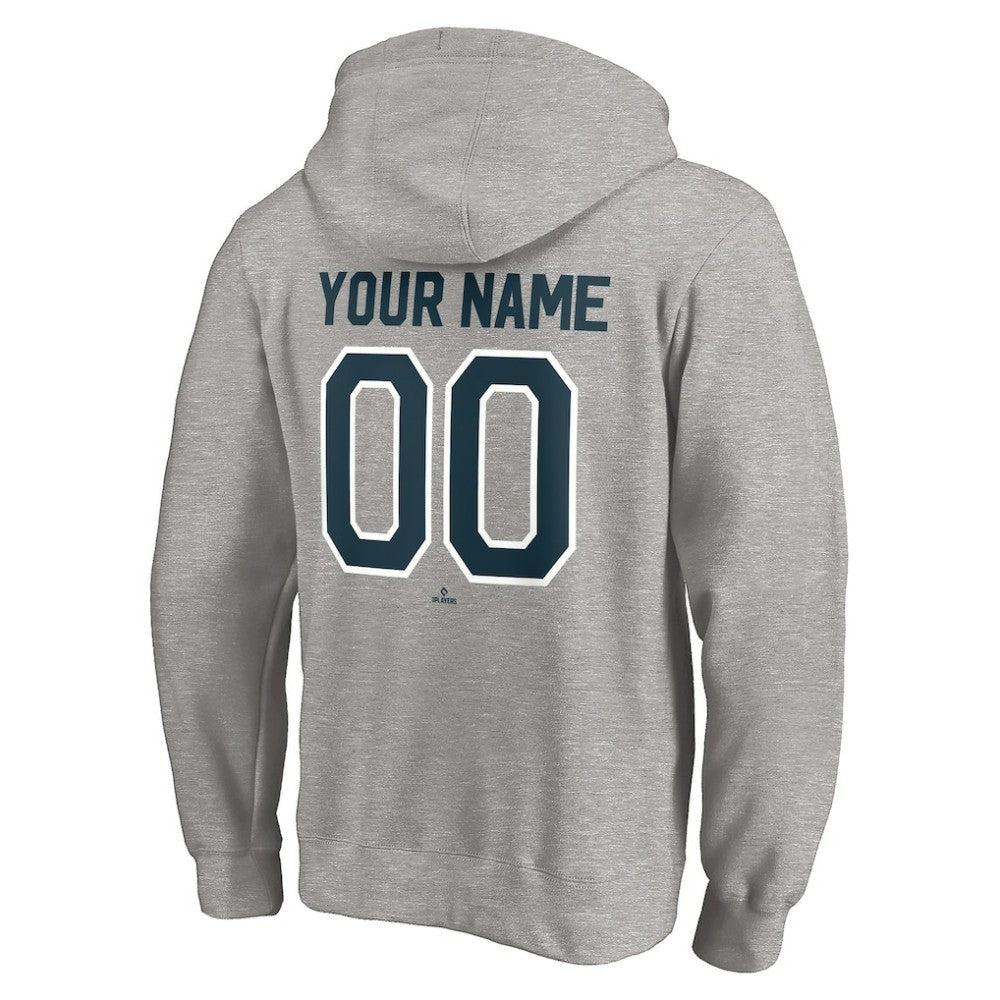 New York Yankees Cooperstown Winning Streak Alternate Personalized Name & Number Pullover Hoodie - Heathered Gray Hoodies