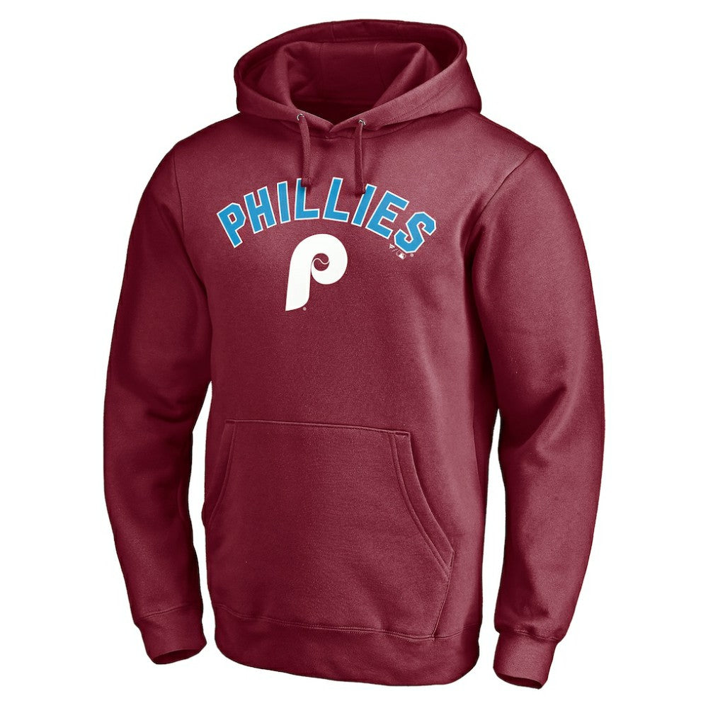 Philadelphia Phillies Cooperstown Winning Streak Alternate Personalized Name & Number Pullover Hoodie - Burgundy Hoodies