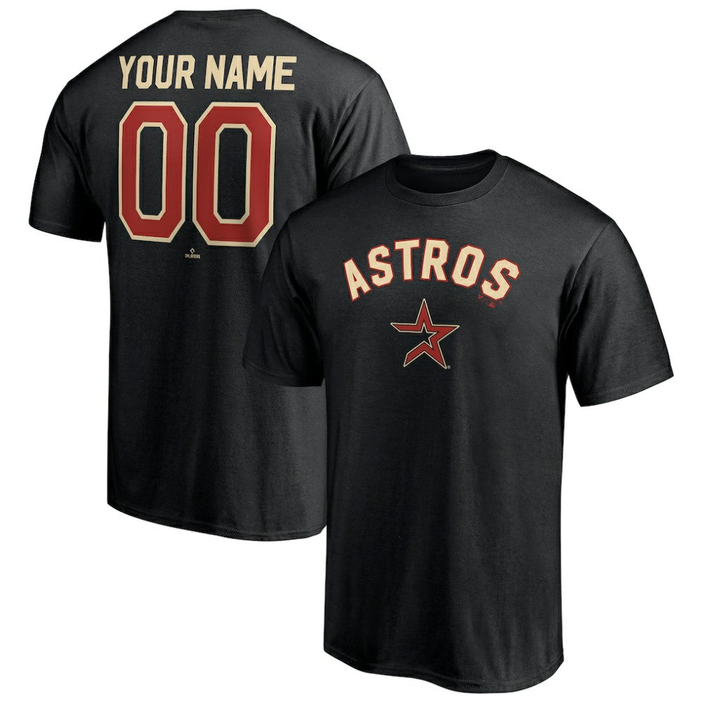 Houston Astros Cooperstown Winning Streak Alternate Personalized Name & Number T-Shirt - Black T-shirts