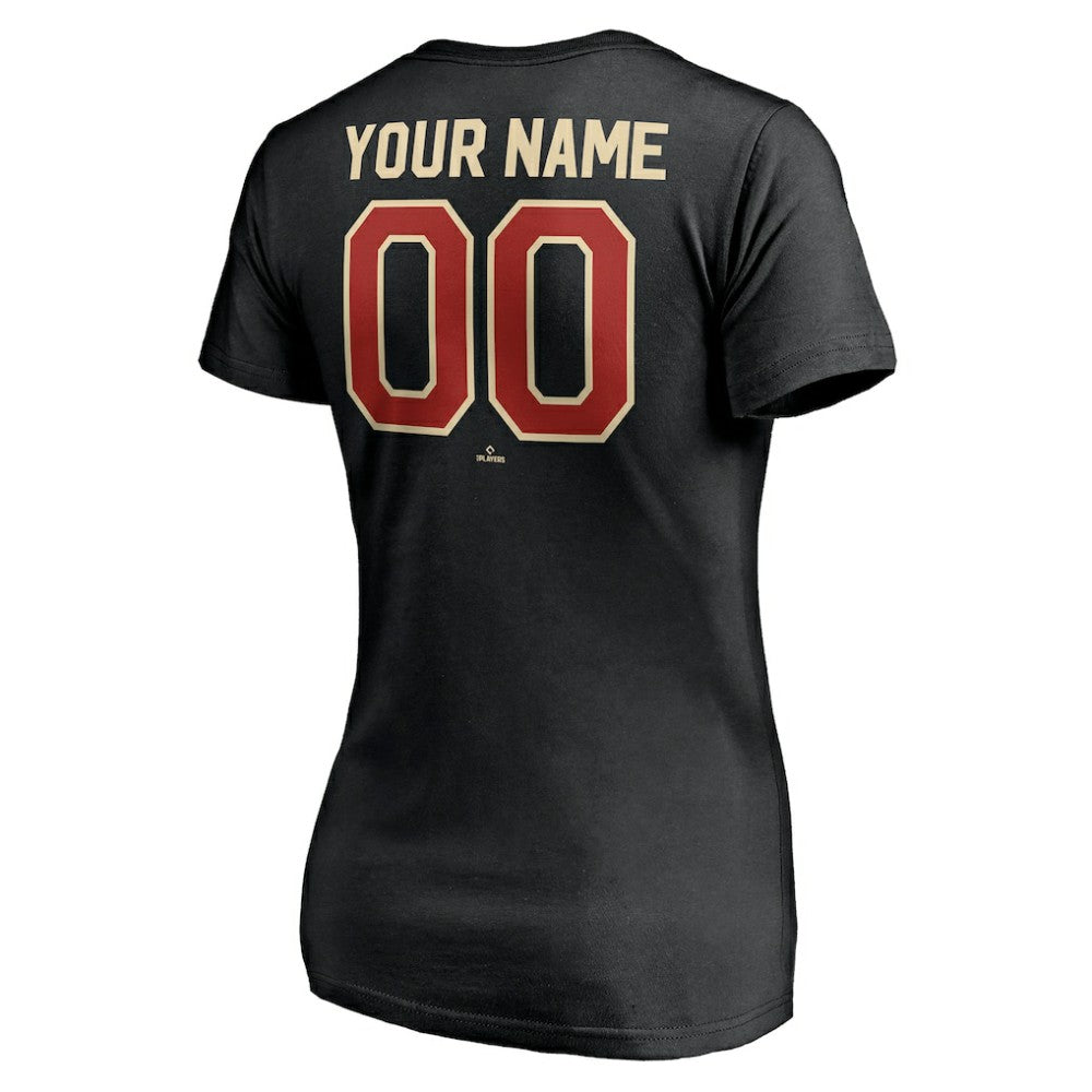 Houston Astros Women's Cooperstown Winning Streak Alternate Personalized Name & Number V-Neck T-Shirt - Black T-shirts