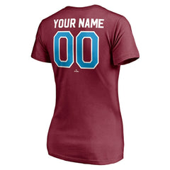 Philadelphia Phillies Women's Cooperstown Winning Streak Alternate Personalized Name & Number V-Neck T-Shirt - Burgundy T-shirts