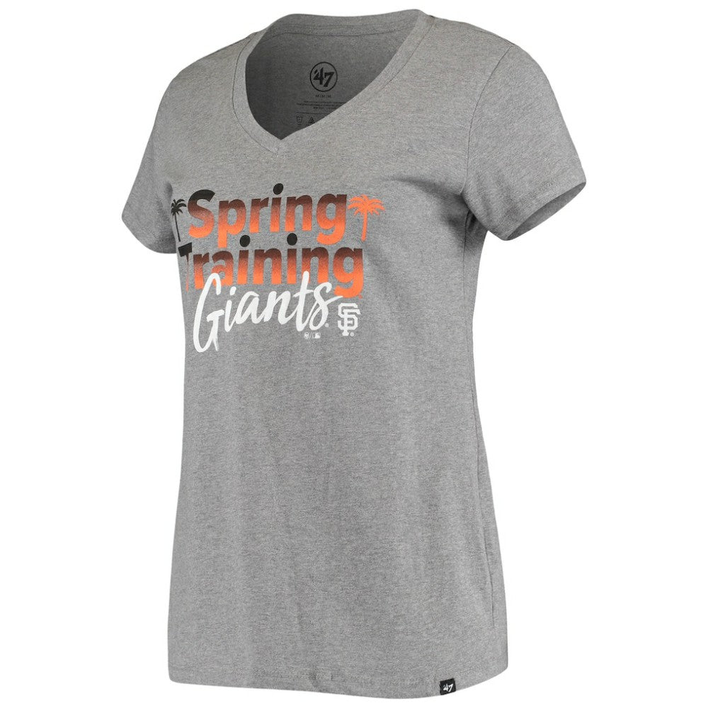San Francisco Giants '47 Women's Spring Training Fade V-Neck T-Shirt - Heathered Gray T-shirts