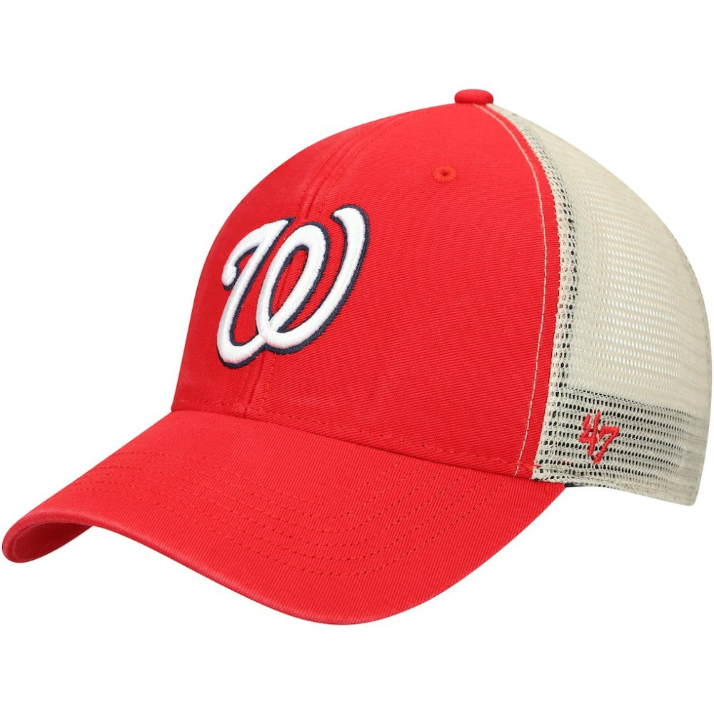 Washington Nationals '47 Flagship Washed MVP Trucker Snapback Hat - Red/Natural Hats