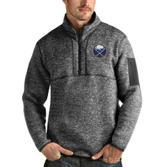 NHL Buffalo Sabres Antigua Fortune Half-Zip Pullover Jacket - Heather Gray