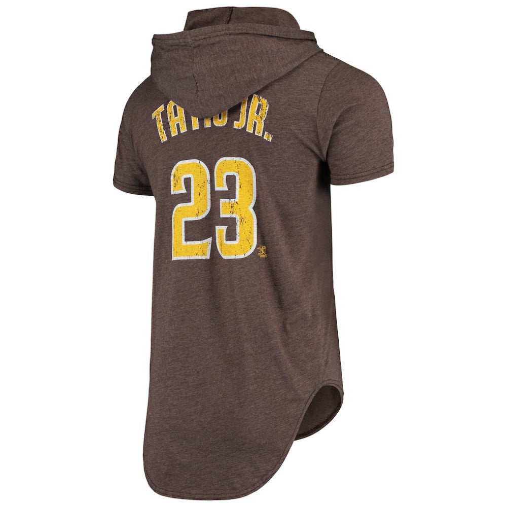 Fernando Tatis Jr. San Diego Padres Majestic Threads Softhand Player Tri-Blend Hoodie T-Shirt - Heathered Brown Hoodies