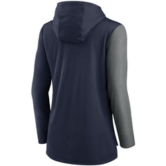Tennessee Titans Women's Chevron Hoodie Performance Long Sleeve T-Shirt Navy/Heathered Charcoal