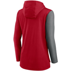 Tampa Bay Buccaneers Women's Chevron Hoodie Performance Long Sleeve T-Shirt Red/Heathered Charcoal