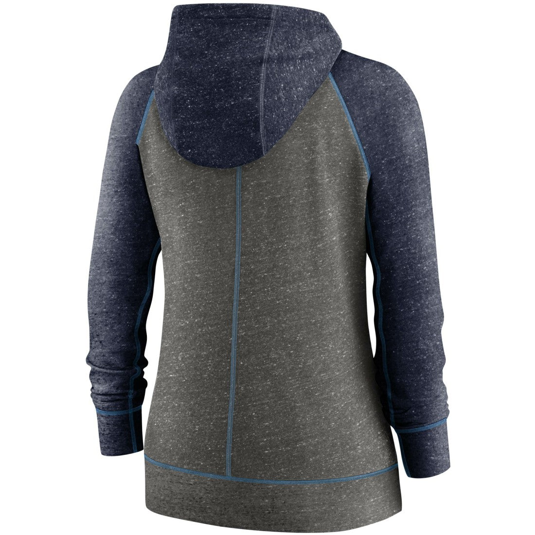 Tennessee Titans Women's Gym Vintage Raglan Full-Zip Hoodie Heathered Charcoal/Navy