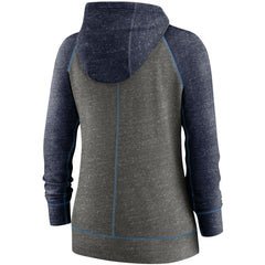Tennessee Titans Women's Gym Vintage Raglan Full-Zip Hoodie Heathered Charcoal/Navy