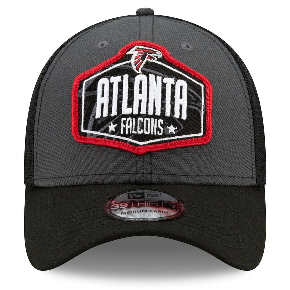 Atlanta Falcons New Era 2021 NFL Draft Trucker 39THIRTY Flex Hat Graphite/Black