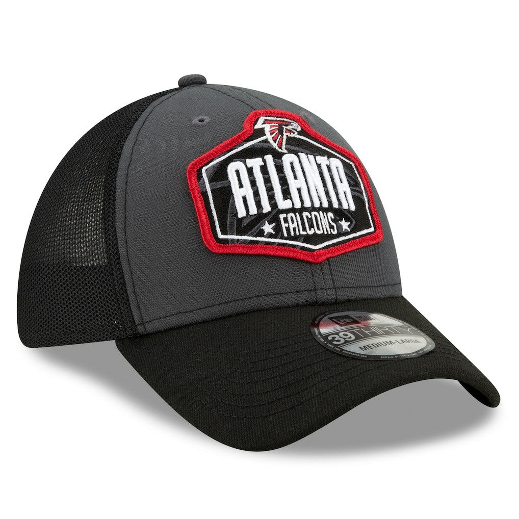 Atlanta Falcons New Era 2021 NFL Draft Trucker 39THIRTY Flex Hat Graphite/Black