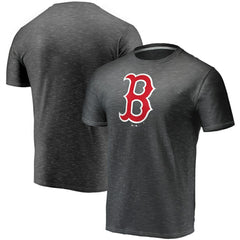 Boston Red Sox Fanatics Official Logo Space Dye T-Shirt - Charcoal T-shirts