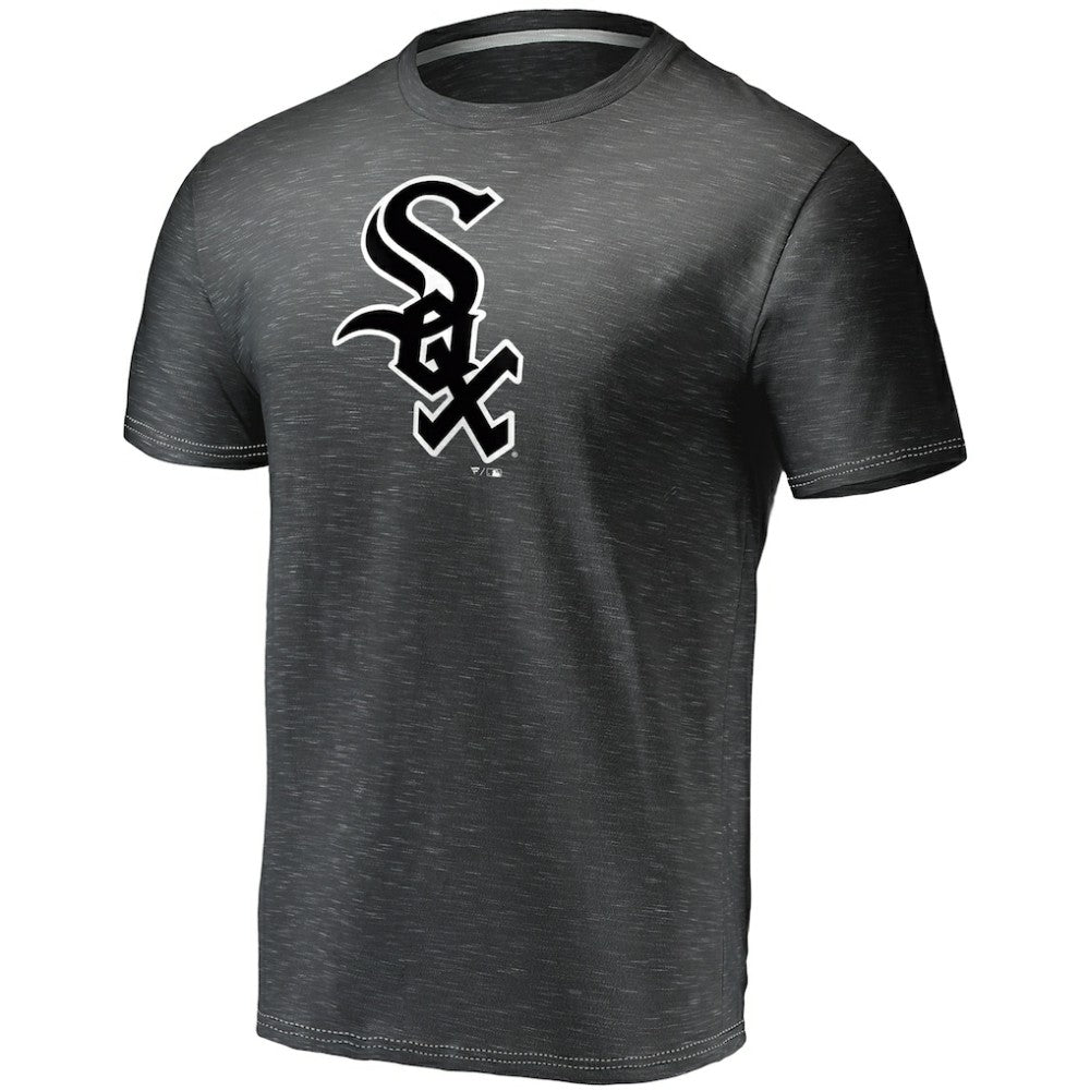 Chicago White Sox Fanatics Official Logo Space Dye T-Shirt - Charcoal T-shirts