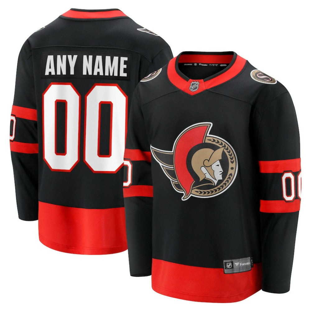 NHL,Custom Ottawa Senators Fanatics Home Custom Breakaway Jersey - Black