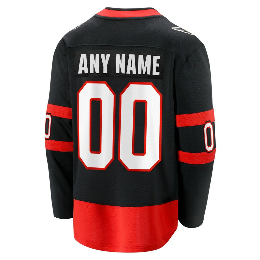 NHL,Custom Ottawa Senators Fanatics Home Custom Breakaway Jersey - Black