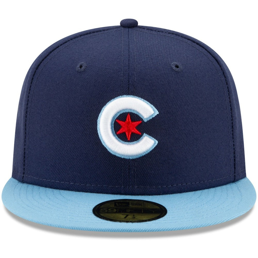 Chicago Cubs New Era 2021 City Connect 59FIFTY Fitted Hat - Navy/Light Blue Hats