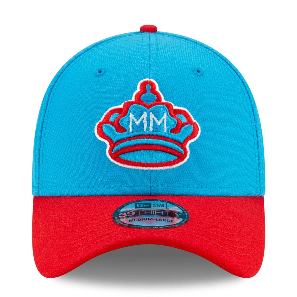 Miami Marlins New Era 2021 City Connect 39THIRTY Flex Hat - Blue/Red Hats