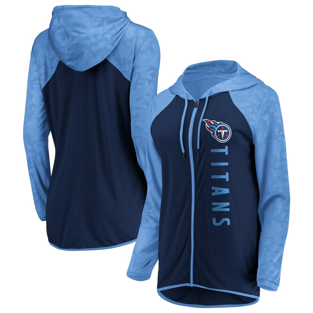 Tennessee Titans Women's Forever Fan Full-Zip Hoodie Navy/Light Blue