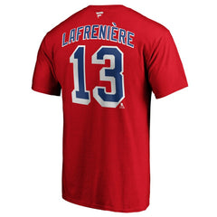 NHL Alexis Lafrenière New York Rangers Fanatics Authentic Stack Name & Number T-Shirt - Red