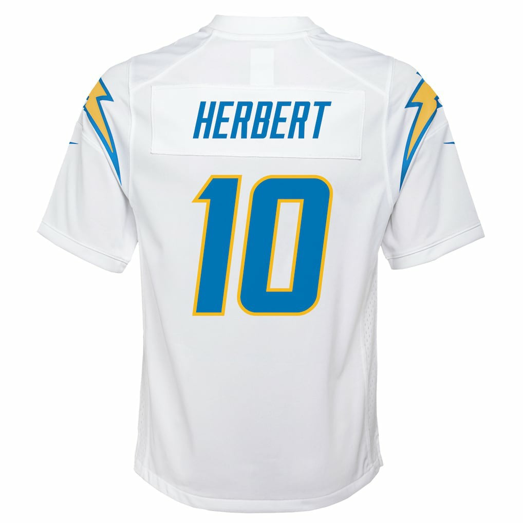 Justin Herbert Los Angeles Chargers Youth Game Jersey White
