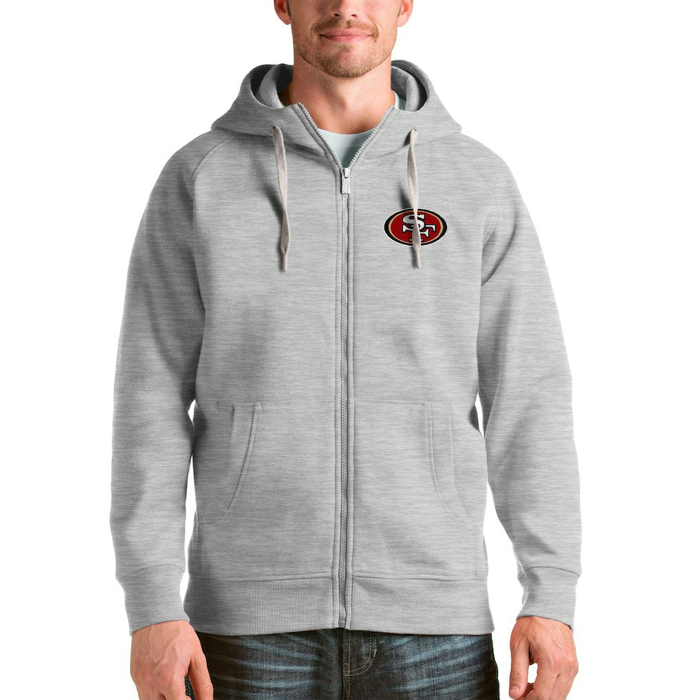 San Francisco 49ers Antigua Victory Full-Zip Hoodie Heather Gray