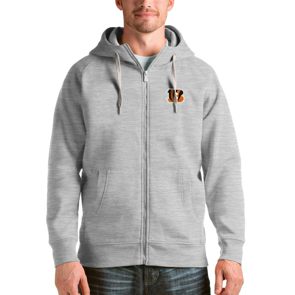 Cincinnati Bengals Antigua Victory Full-Zip Hoodie Heather Gray