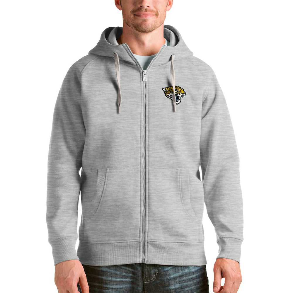 Jacksonville Jaguars Antigua Victory Full-Zip Hoodie Heather Gray