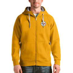 Pittsburgh Steelers Antigua Victory Full-Zip Hoodie Gold