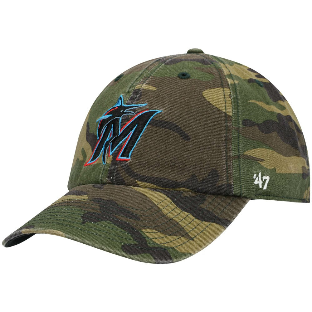 Miami Marlins '47 Team Clean Up Adjustable Hat - Camo Hats