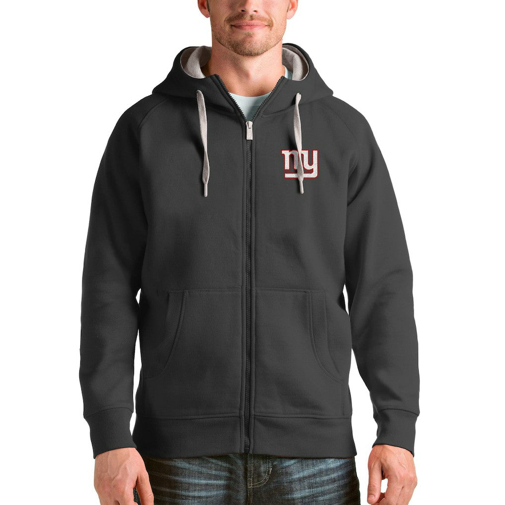 New York Giants Antigua Victory Full-Zip Hoodie Charcoal