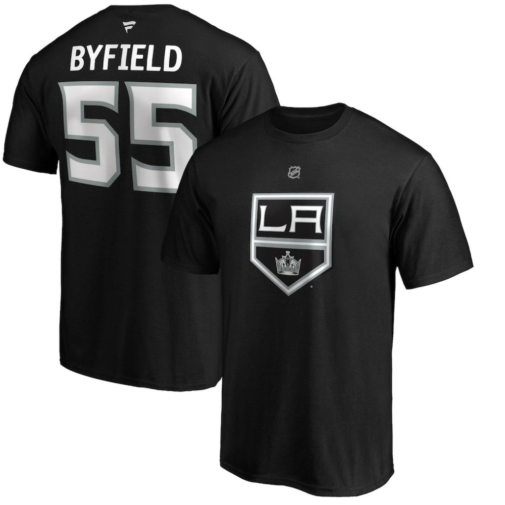NHL Quinton Byfield Los Angeles Kings Fanatics Authentic Stack Name & Number T-Shirt - Black