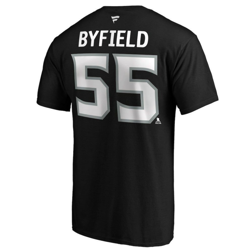 NHL Quinton Byfield Los Angeles Kings Fanatics Authentic Stack Name & Number T-Shirt - Black