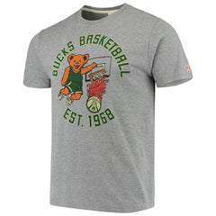Milwaukee Bucks Homage NBA x Grateful Dead Tri-Blend T-Shirt Heathered Gray