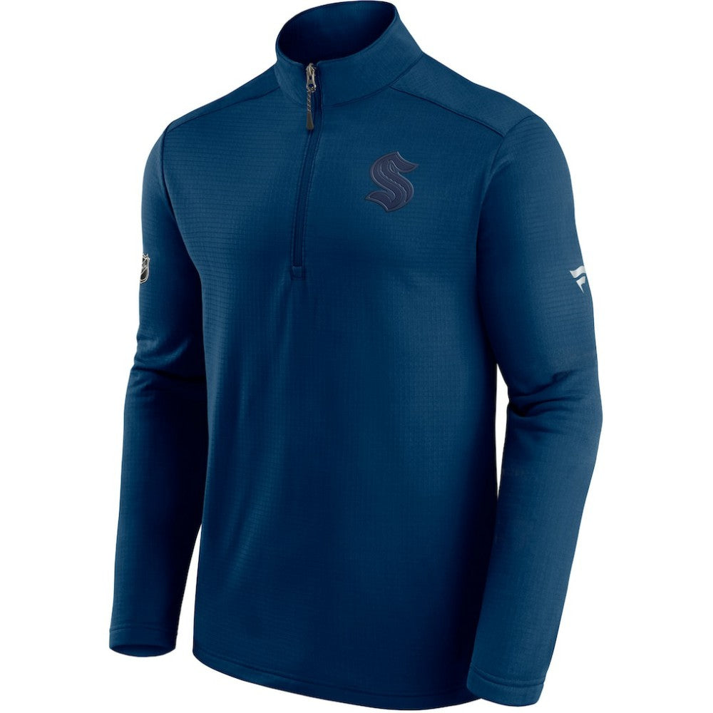 NHL Seattle Kraken Fanatics Authentic Pro Travel and Training Quarter-Zip Jacket - Deep Sea Blue