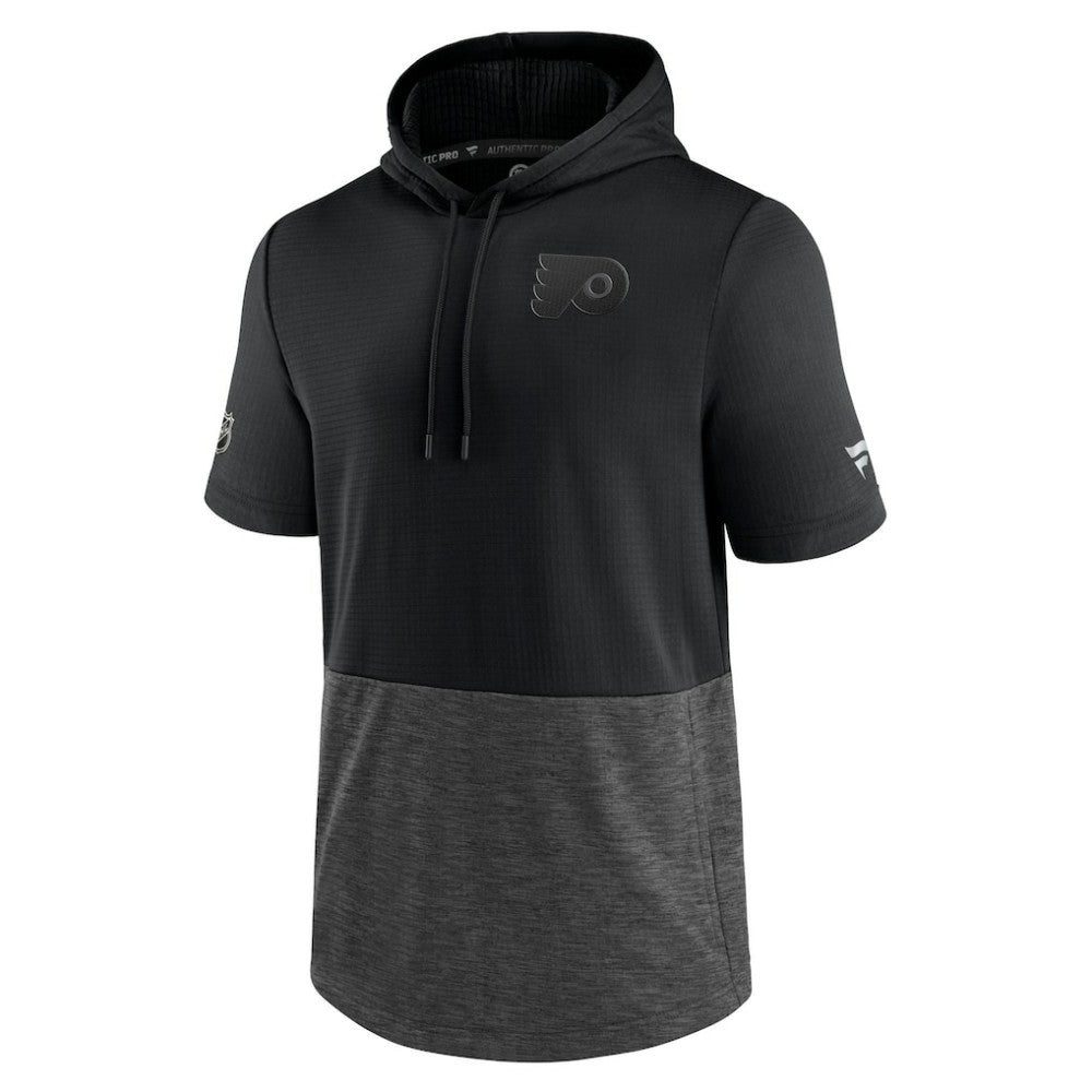 NHL Philadelphia Flyers Fanatics Authentic Pro Travel and Training Short Sleeve Pullover Hoodie - Black