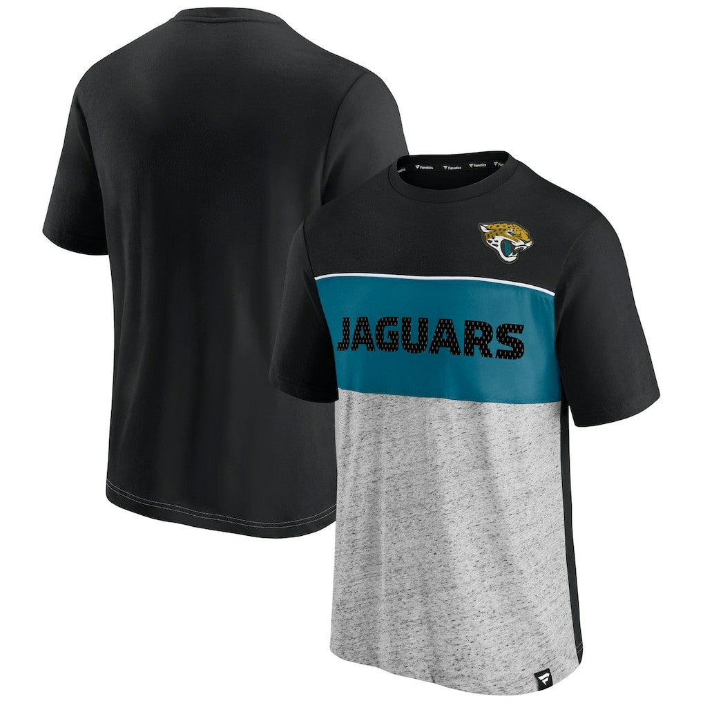 Jacksonville Jaguars Colorblock T-Shirt Black/Heathered Gray